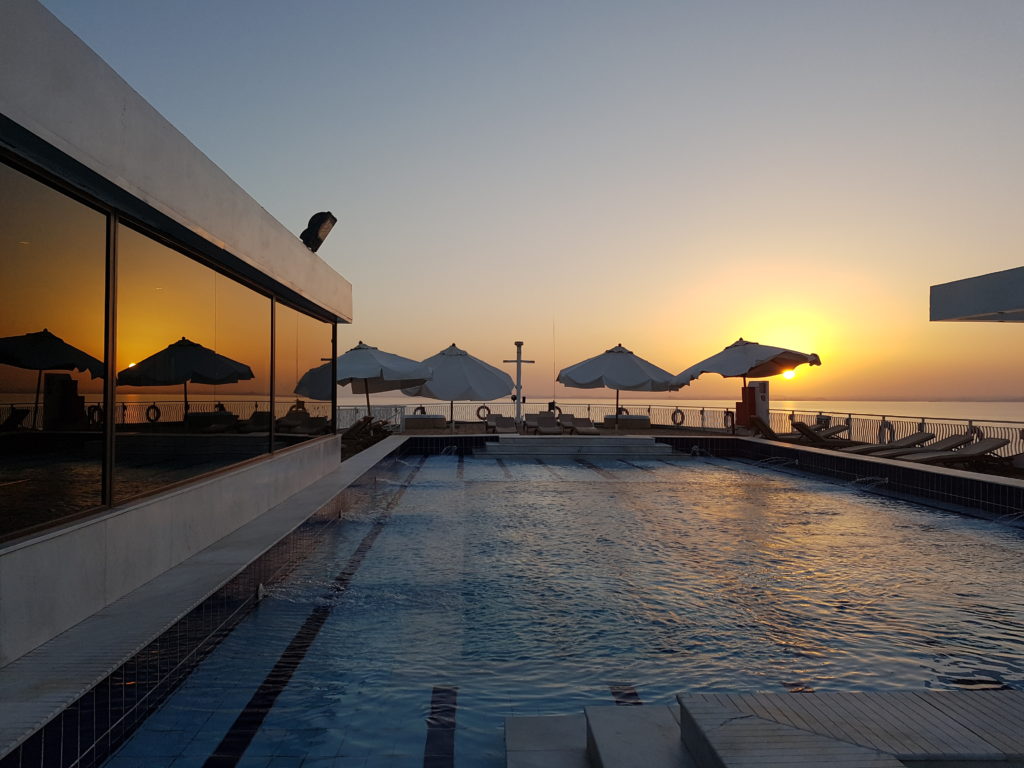 Omar Kyamm Cruise Boat pool at sunset