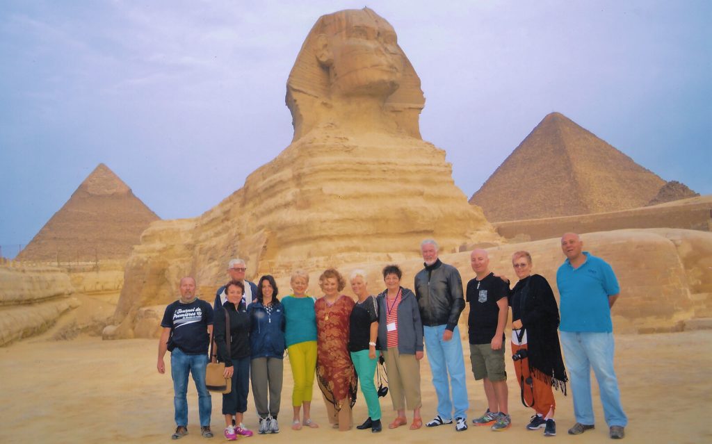 Egypt Holidays Tour Group at Sphinx on Private Visit